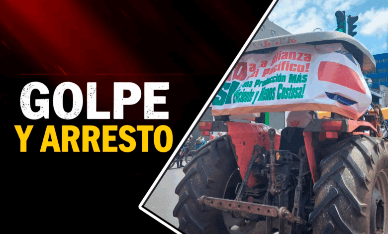 protesta agricultores frente a Casa Presidencial en San José