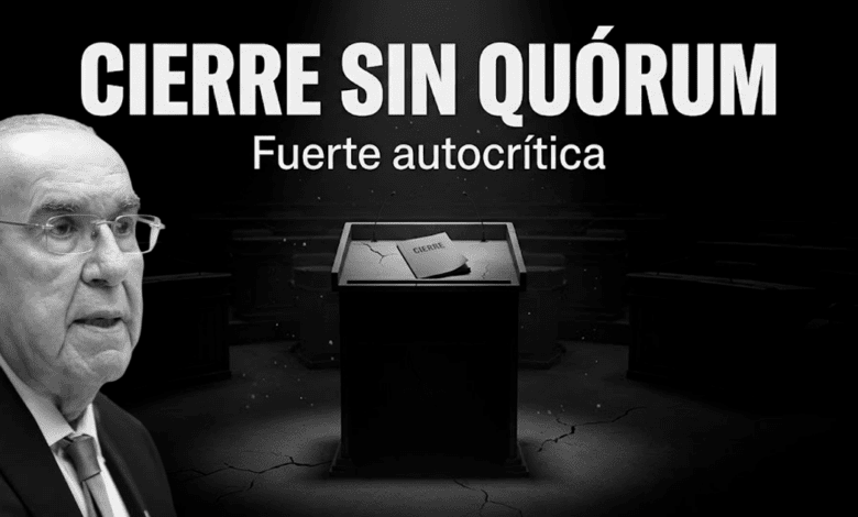 Arias: cierre sin quórum y fuerte autocrítica
